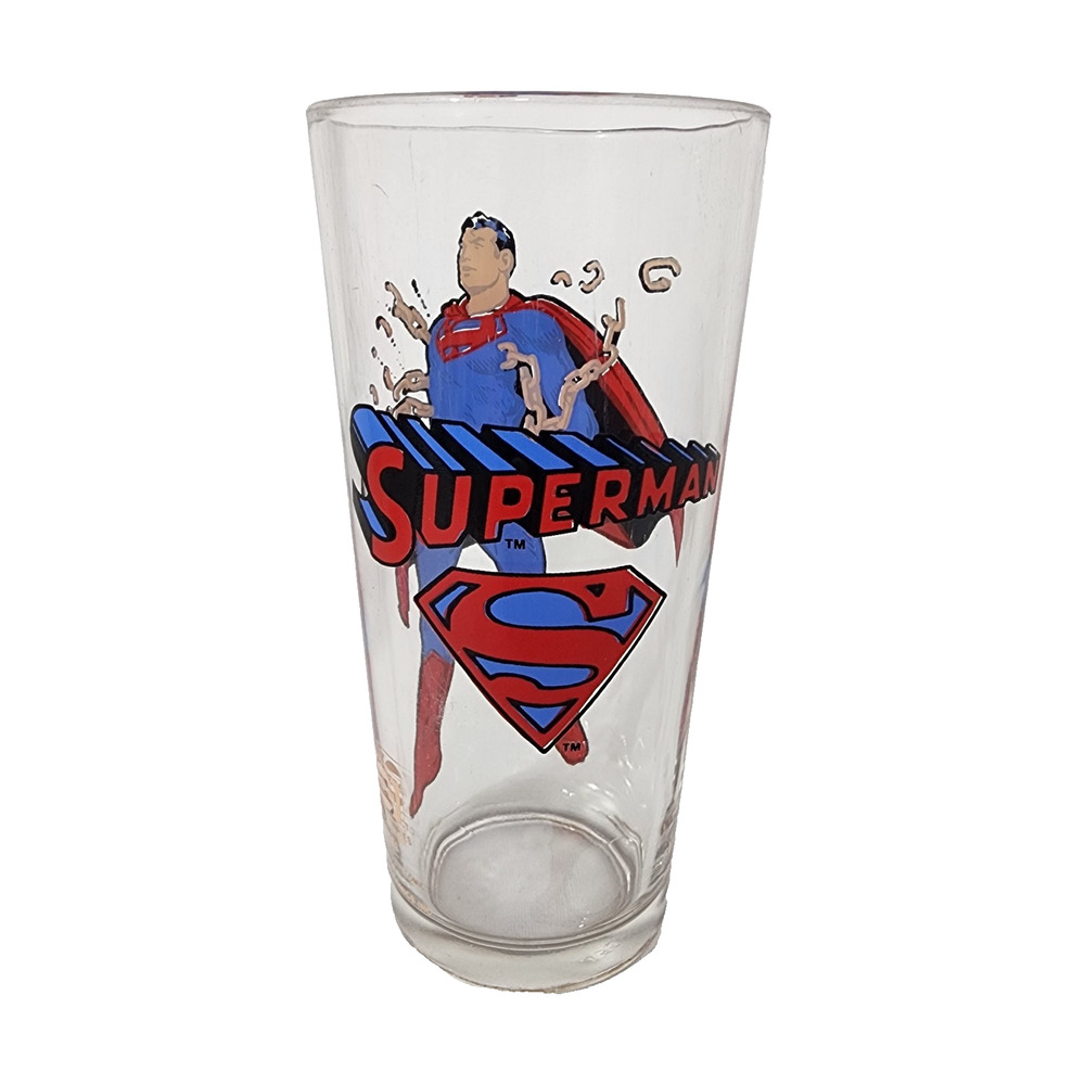 Vintage Superman 1975 DC Comics Collectible Pepsi Drinking Glass Breaking Chains